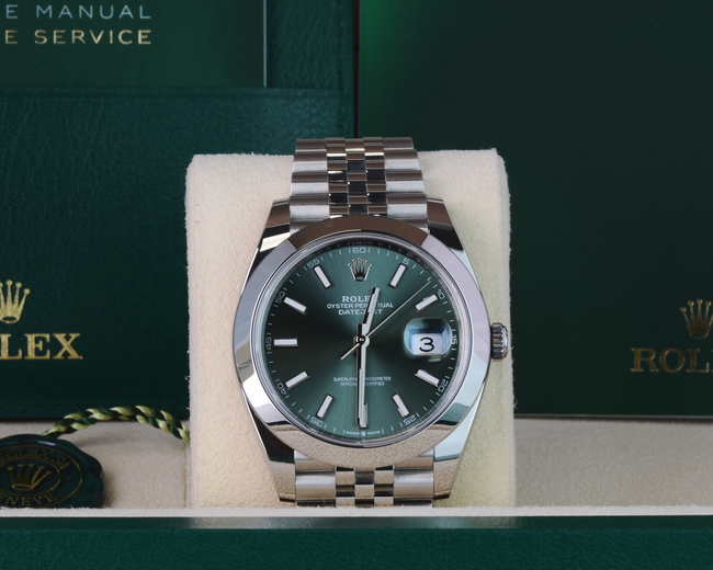 New Rolex Datejust 41 126300 0020 Green Dial Jubilee Bracelet 2022